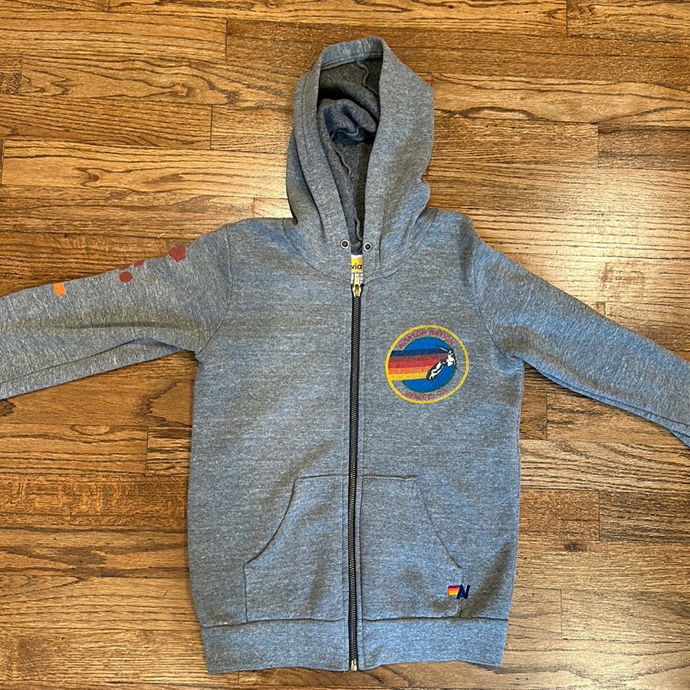 Gray Aviator Nation Zip Up Sweatshirt Youth Size 12